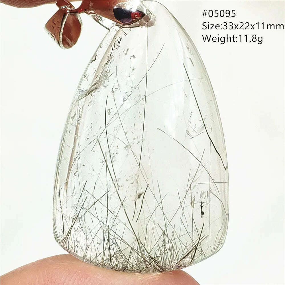 KIMLUD, Natural Black Rutilated Quartz Rectangle Pendant Jewelry Clear Beads Oval Clear Beads Crystal Wealthy Rutilated AAAAAA, KIMLUD Womens ClothesKIMLUD, Natural Black Rutilated Quartz Rectangle Pendant Jewelry Clear Beads Oval Clear Beads Crystal Wealthy Rutilated AAAAAA, 05095, KIMLUD APPAREL - Womens Clothes