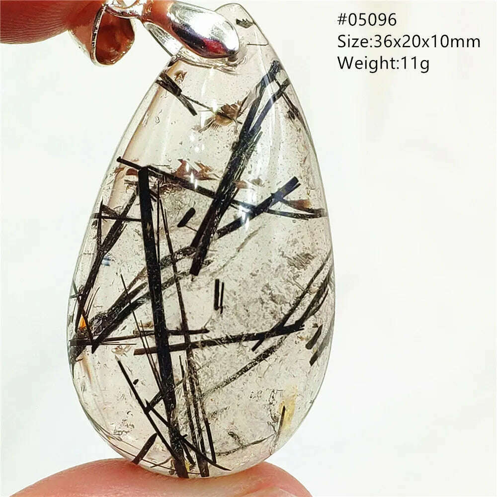KIMLUD, Natural Black Rutilated Quartz Rectangle Pendant Jewelry Clear Beads Oval Clear Beads Crystal Wealthy Rutilated AAAAAA, KIMLUD Womens ClothesKIMLUD, Natural Black Rutilated Quartz Rectangle Pendant Jewelry Clear Beads Oval Clear Beads Crystal Wealthy Rutilated AAAAAA, 05096, KIMLUD APPAREL - Womens Clothes
