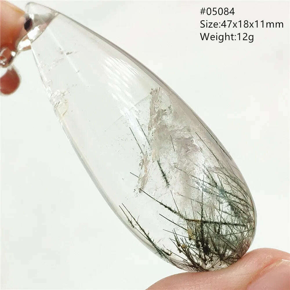 KIMLUD, Natural Black Rutilated Quartz Rectangle Pendant Jewelry Clear Beads Oval Clear Beads Crystal Wealthy Rutilated AAAAAA, KIMLUD Womens ClothesKIMLUD, Natural Black Rutilated Quartz Rectangle Pendant Jewelry Clear Beads Oval Clear Beads Crystal Wealthy Rutilated AAAAAA, 05084, KIMLUD APPAREL - Womens Clothes