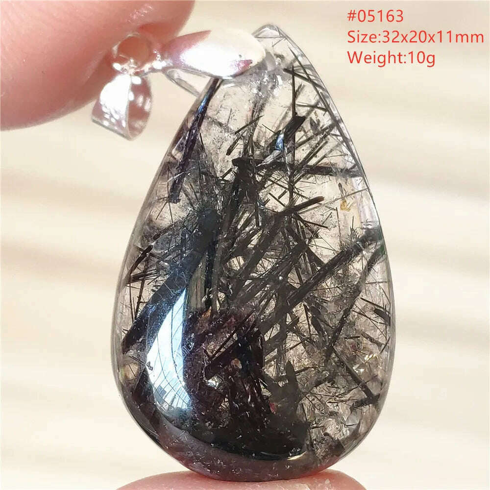 KIMLUD, Natural Black Rutilated Quartz Rectangle Pendant Jewelry Clear Beads Oval Clear Beads Crystal Wealthy Rutilated AAAAAA, KIMLUD Womens ClothesKIMLUD, Natural Black Rutilated Quartz Rectangle Pendant Jewelry Clear Beads Oval Clear Beads Crystal Wealthy Rutilated AAAAAA, 05163, KIMLUD APPAREL - Womens Clothes