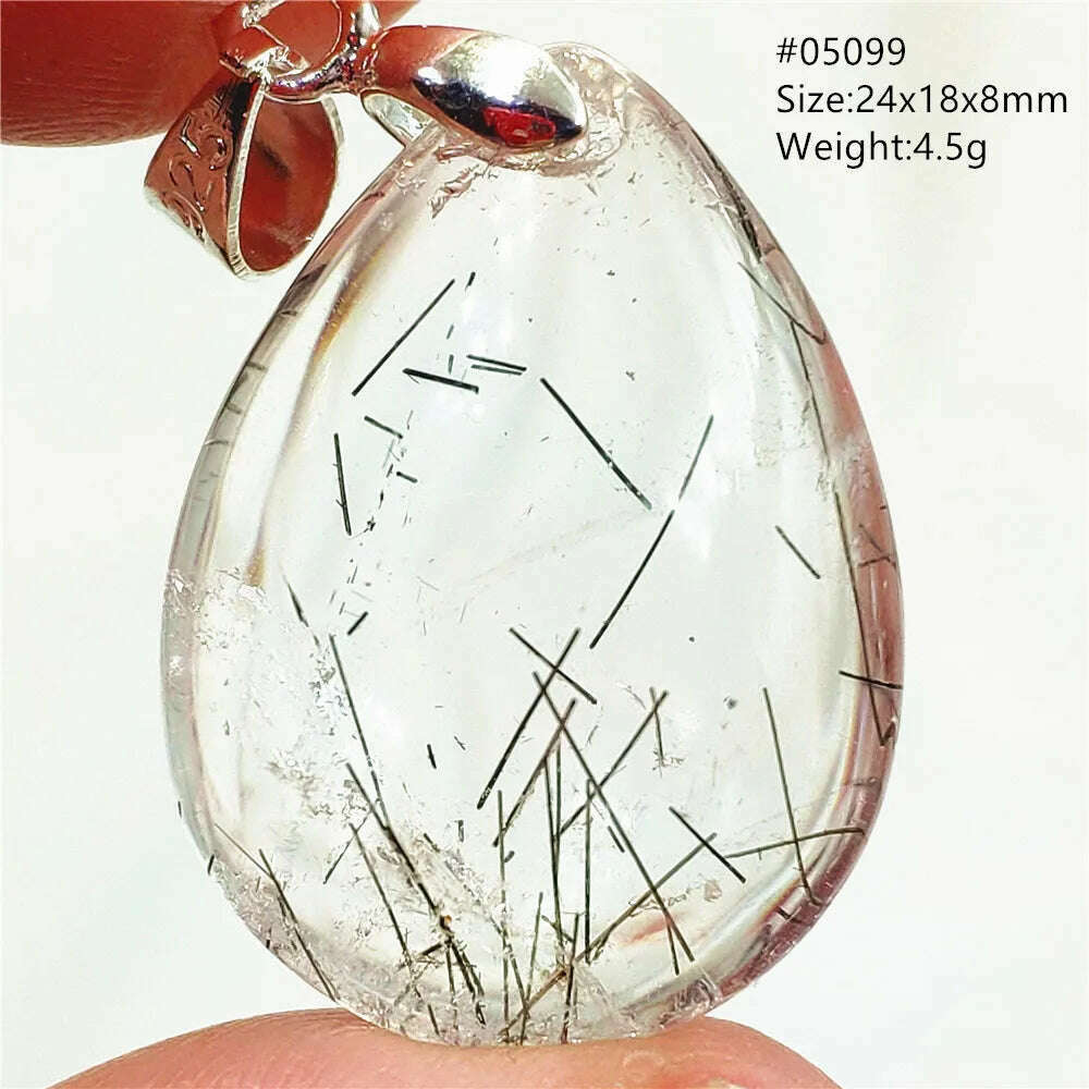 KIMLUD, Natural Black Rutilated Quartz Rectangle Pendant Jewelry Clear Beads Oval Clear Beads Crystal Wealthy Rutilated AAAAAA, KIMLUD Womens ClothesKIMLUD, Natural Black Rutilated Quartz Rectangle Pendant Jewelry Clear Beads Oval Clear Beads Crystal Wealthy Rutilated AAAAAA, 05099, KIMLUD APPAREL - Womens Clothes