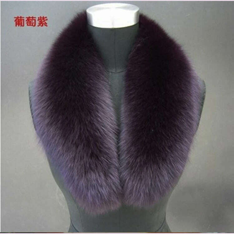 Natural Color Raccoon Fox Real Fur Collar Scarf Genuine Big Size Scarves Warp Shawl Neck Warmer Stole Muffler with Clip Loops #6 - KIMLUD