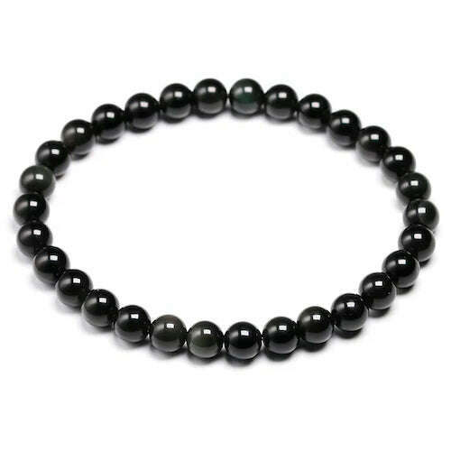 KIMLUD, Natural Colorful Obsidian Bracelet Jewelry Stone Beads Round Bracelet Energy Bangle For Men & Women Valentine's Gift New Design, Beads 6mm / 16cm 6.3inch, KIMLUD Womens Clothes