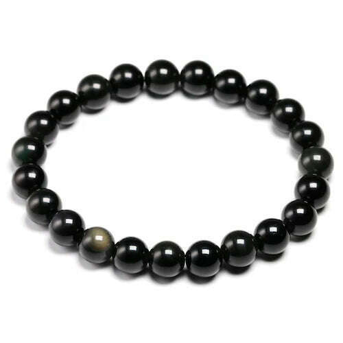 KIMLUD, Natural Colorful Obsidian Bracelet Jewelry Stone Beads Round Bracelet Energy Bangle For Men & Women Valentine's Gift New Design, Beads 8mm / 16cm 6.3inch, KIMLUD Womens Clothes