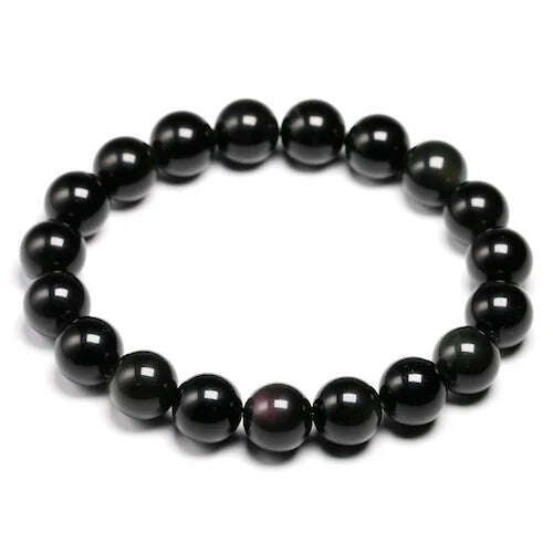 KIMLUD, Natural Colorful Obsidian Bracelet Jewelry Stone Beads Round Bracelet Energy Bangle For Men & Women Valentine's Gift New Design, Beads 10mm / 16cm 6.3inch, KIMLUD Womens Clothes