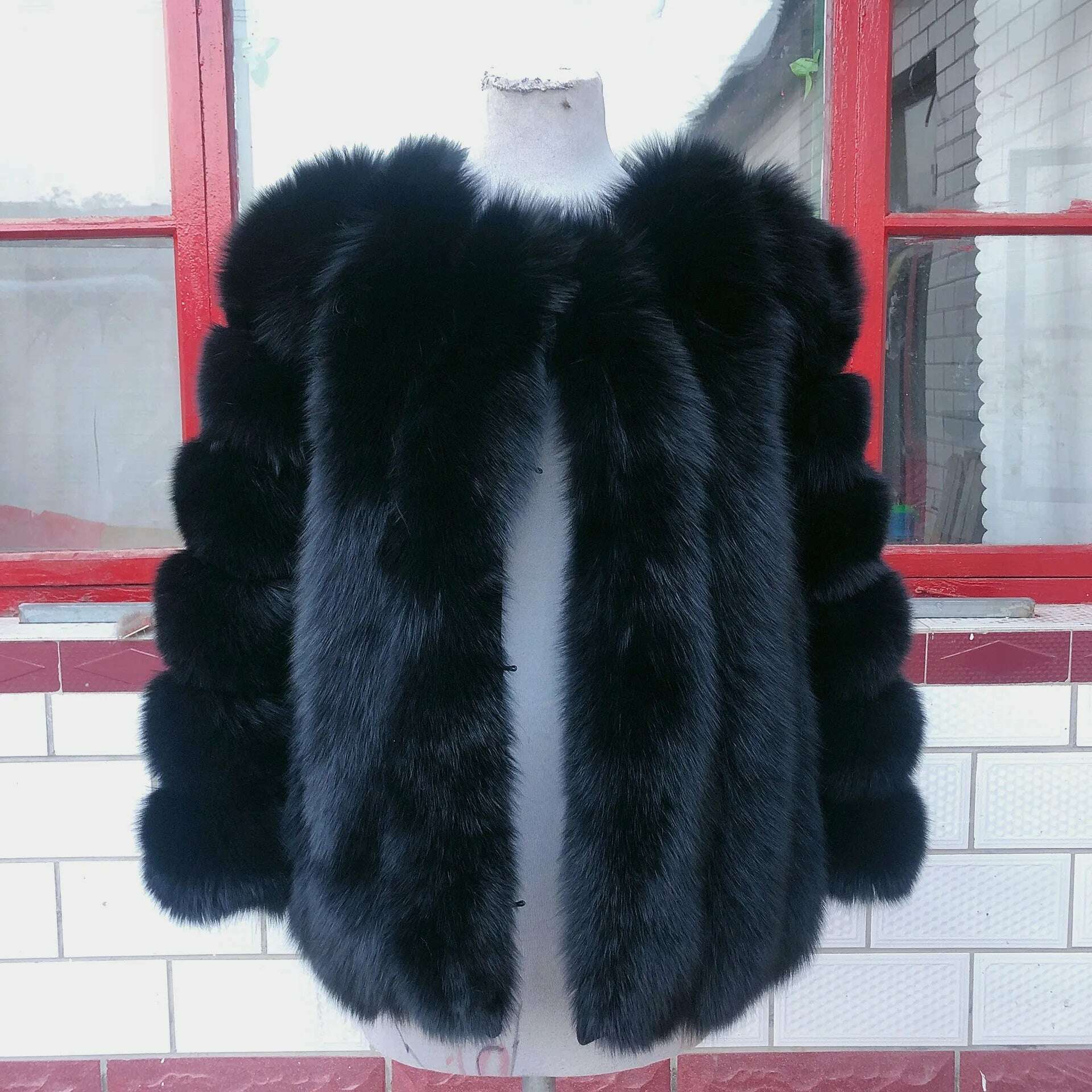 KIMLUD, Natural fur ackets for women 2023 New style real fur coat Vertical bar high quality winter women cold coat Luxury free shipping, KIMLUD Womens ClothesKIMLUD, Natural fur ackets for women 2023 New style real fur coat Vertical bar high quality winter women cold coat Luxury free shipping, black / S / CHINA, KIMLUD APPAREL - Womens Clothes