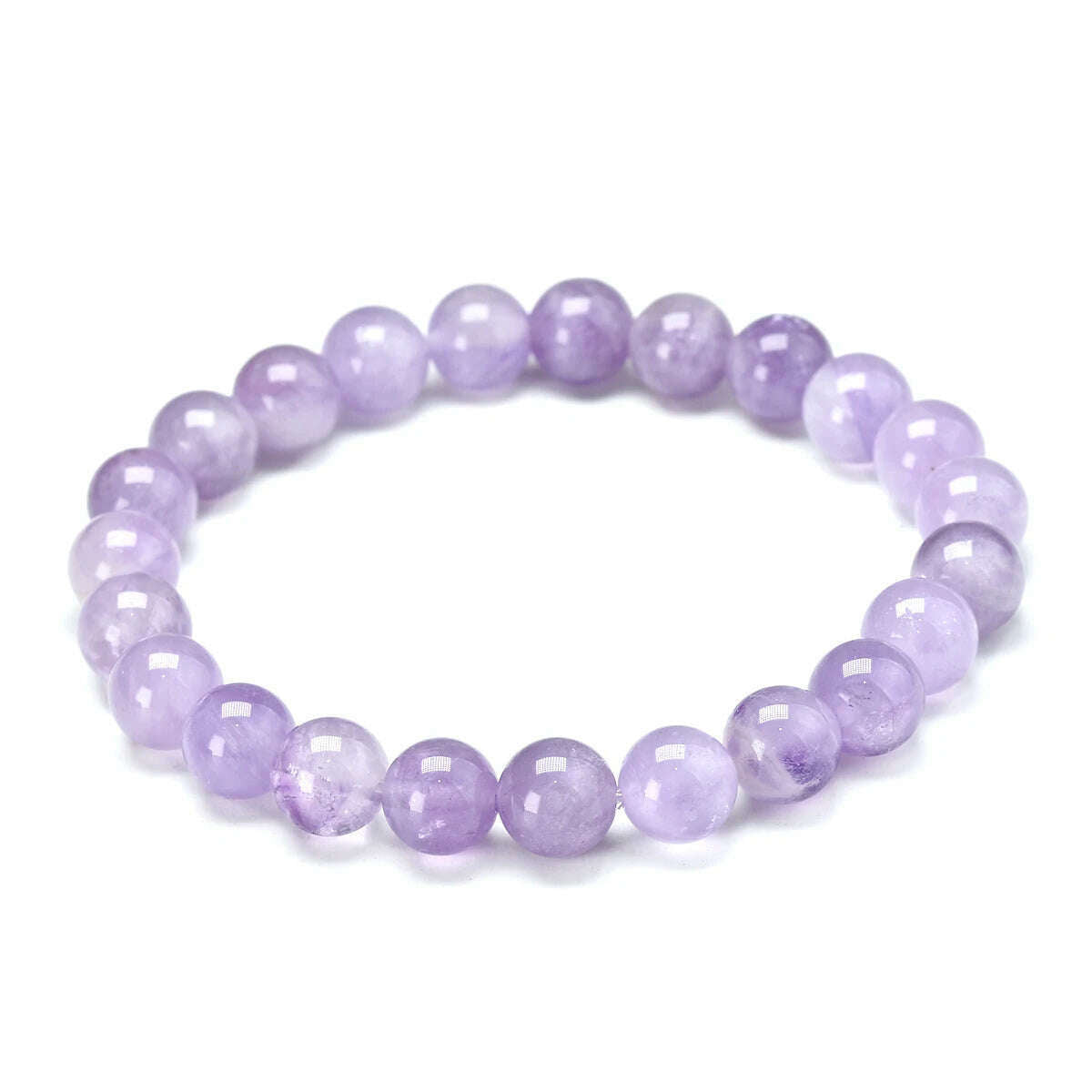 KIMLUD, Natural Purple Jade Round Bead Bracelet 6mm 8mm10mm Healing Spirit Bracelets Gem For Women and Men Strand Meditation Jewelry, 8mm / 16cm, KIMLUD Womens Clothes