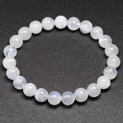 KIMLUD, Natural rainbow Moonstone Women Bracelets Bangles Blue light Bracelets For Men Round Energy Stone Beads Handmade Jewellery Gift, Beads 8mm / 16cm 6.3inch, KIMLUD APPAREL - Womens Clothes