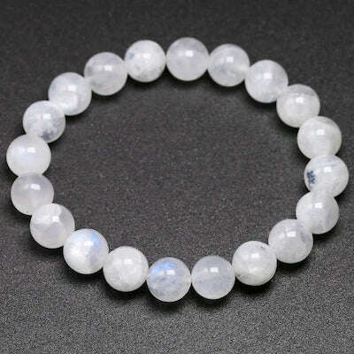 KIMLUD, Natural rainbow Moonstone Women Bracelets Bangles Blue light Bracelets For Men Round Energy Stone Beads Handmade Jewellery Gift, Beads 10mm / 16cm 6.3inch, KIMLUD APPAREL - Womens Clothes