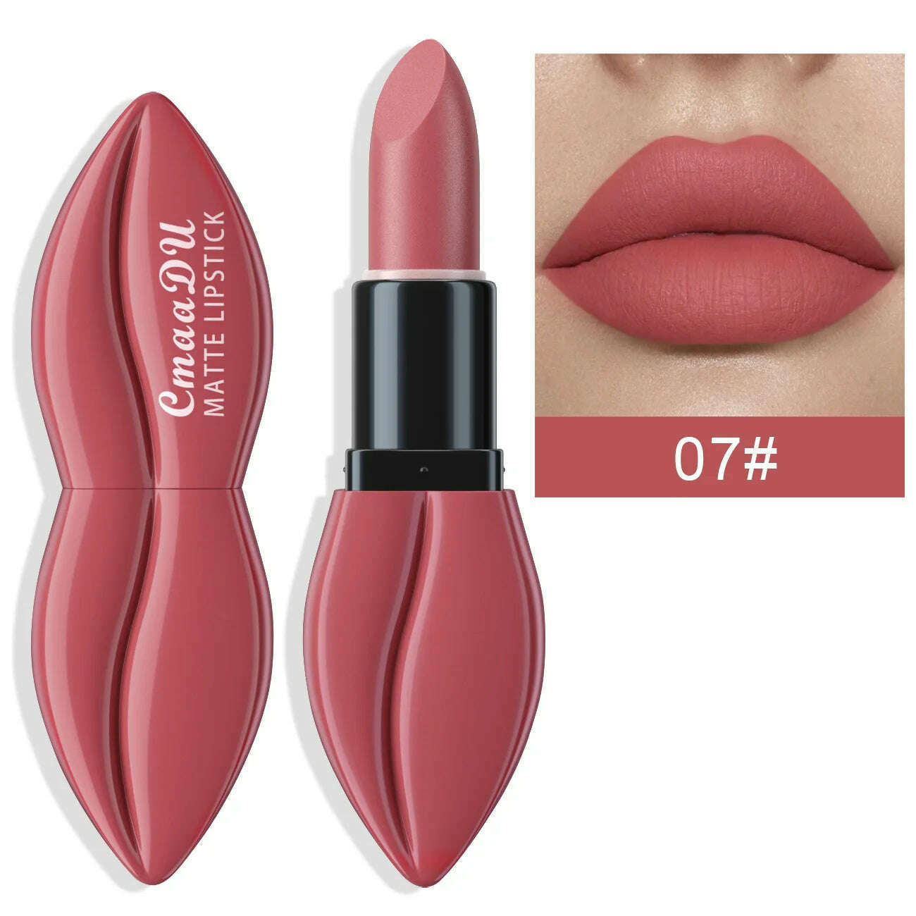 KIMLUD, Natural Smooth Matte Waterproof Velvet Nude Lipstick Sexy Red Brown Lip stick Pigments Makeup Lipgloss Long Lasting Profissional, 07, KIMLUD Womens Clothes