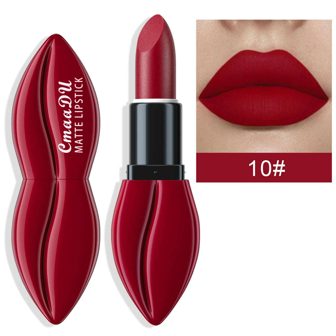 KIMLUD, Natural Smooth Matte Waterproof Velvet Nude Lipstick Sexy Red Brown Lip stick Pigments Makeup Lipgloss Long Lasting Profissional, 10, KIMLUD Womens Clothes