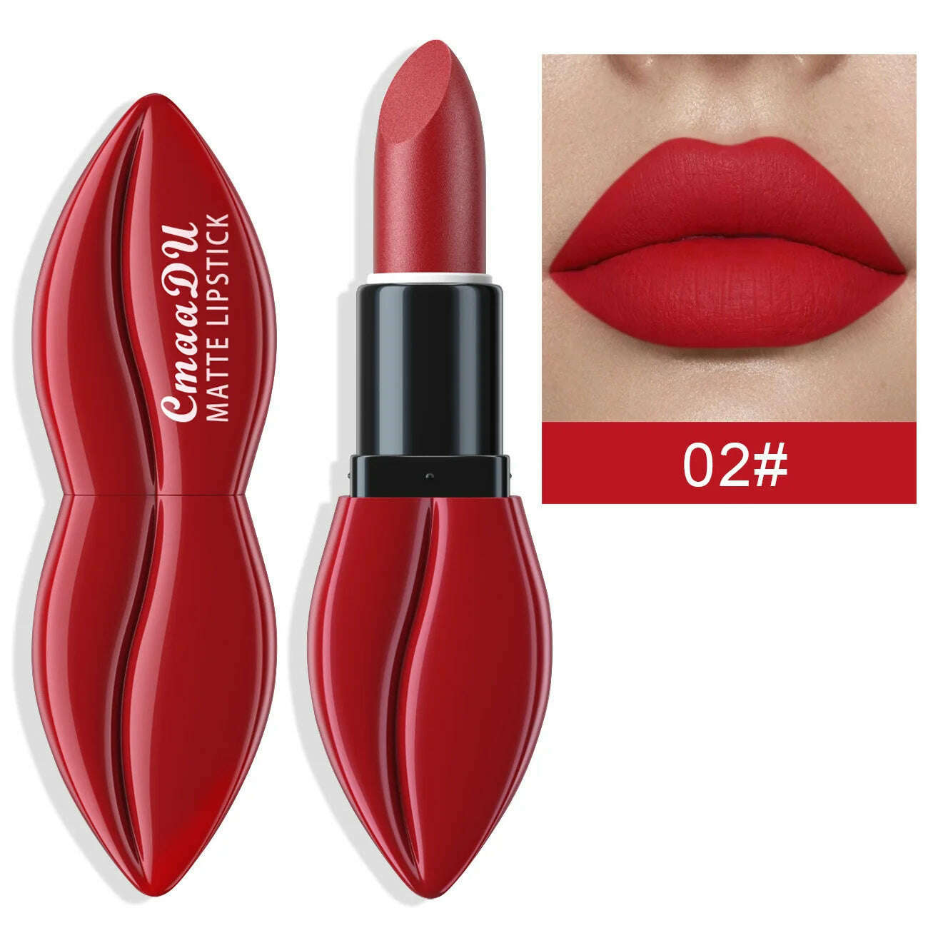 KIMLUD, Natural Smooth Matte Waterproof Velvet Nude Lipstick Sexy Red Brown Lip stick Pigments Makeup Lipgloss Long Lasting Profissional, 02, KIMLUD Womens Clothes