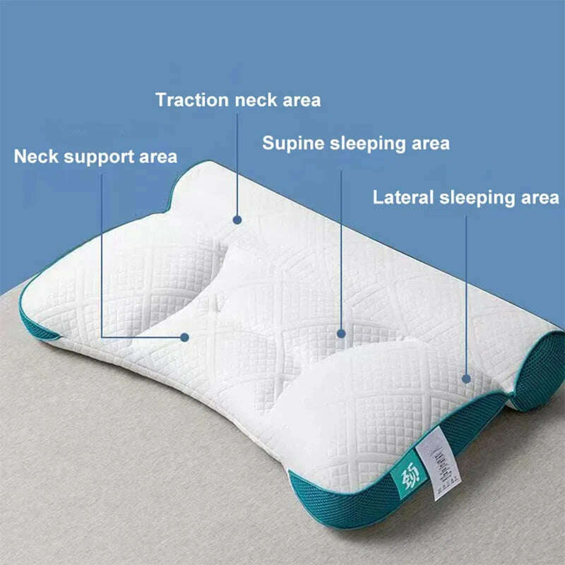 KIMLUD, Natural Latex Particles Pillow 3D Neck Shoulder Support Head Pillow Cushion Low Rebound Pillow Hollow Soft Cervical Support, KIMLUD Womens Clothes