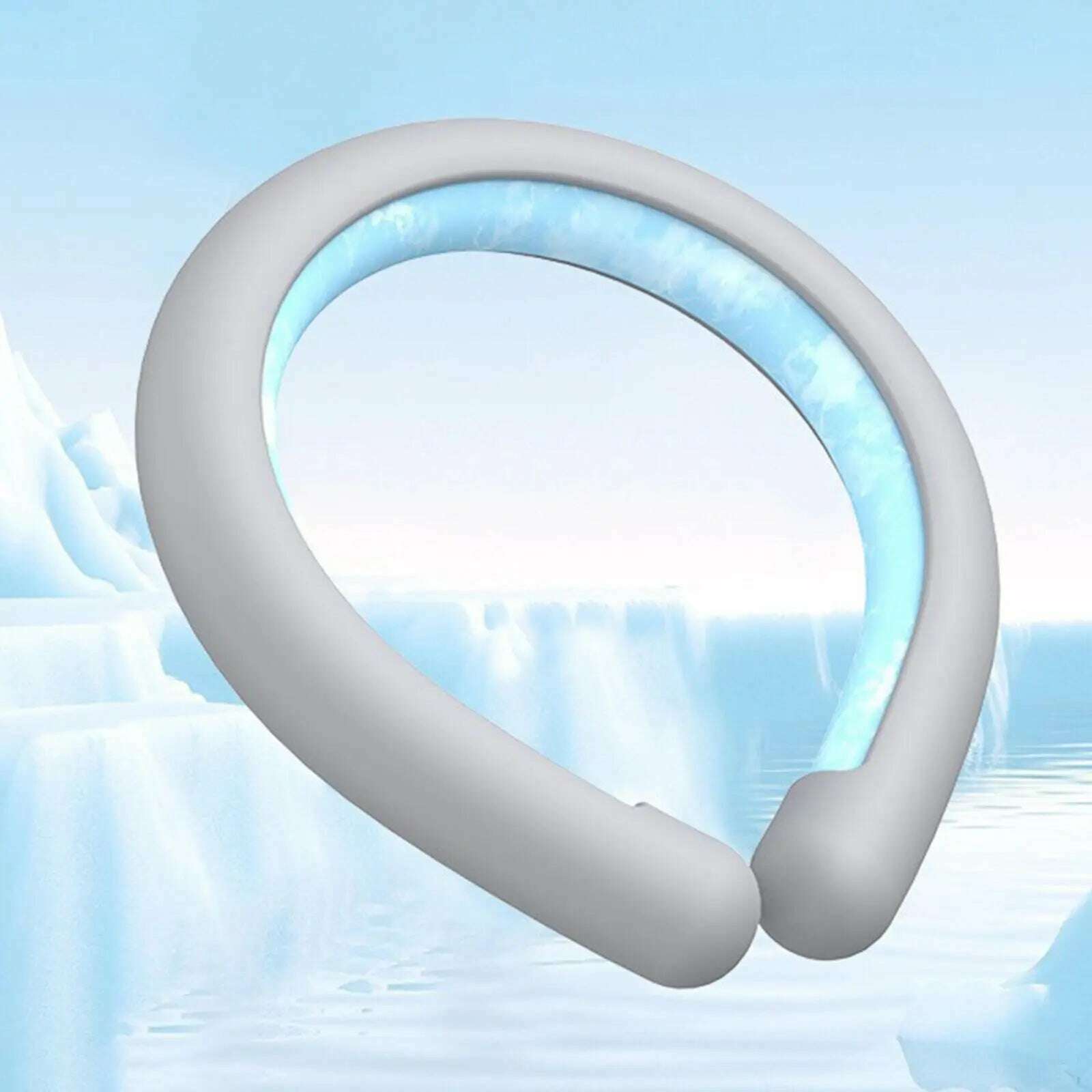 KIMLUD, Neck Cooling Ring Summer Heatstroke Prevention Ice Cushion Tube Outdoor Sports Cold Neck Ring Ice Cushion Pillow Hand-free, Grey, KIMLUD APPAREL - Womens Clothes