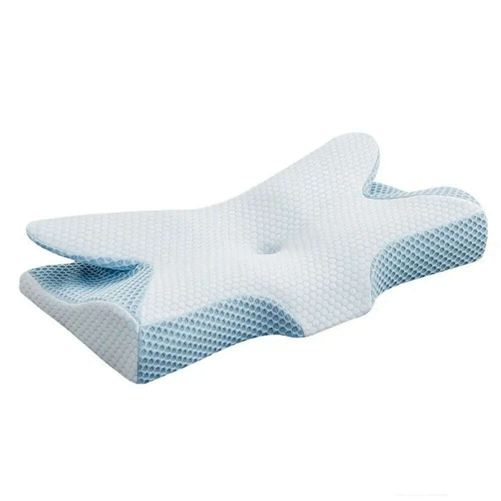 KIMLUD, Neck Pillow Not Easily Deformed Soft Comfortable Sleeping Pillow Quick Rebound Memory Foam Two-way Ergonomic Cervical Pillow, Blue, KIMLUD APPAREL - Womens Clothes