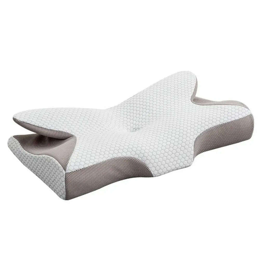 KIMLUD, Neck Pillow Not Easily Deformed Soft Comfortable Sleeping Pillow Quick Rebound Memory Foam Two-way Ergonomic Cervical Pillow, Grey, KIMLUD APPAREL - Womens Clothes
