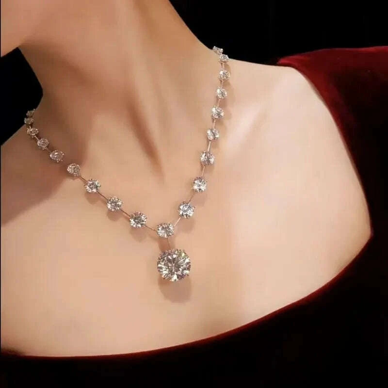 Necklaces - Zircon Stone - Sterling Silver 925 - Silver | KIMLUD