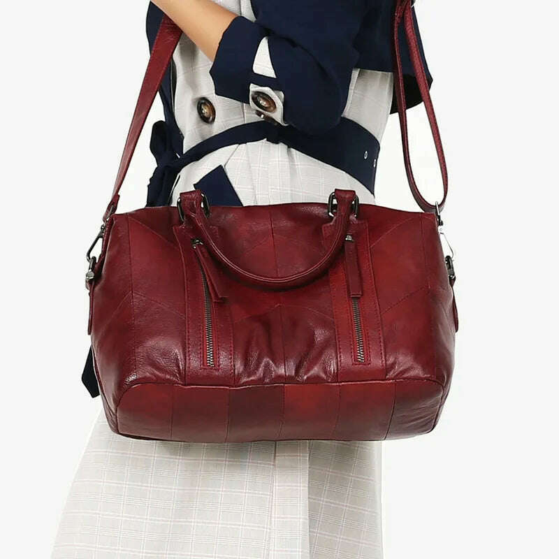 Nesitu High Quality Fashion Red Black Blue Genuine Leather Women Handbags Girl Female Totes Lady Shoulder Messenger Bags M8958 - KIMLUD