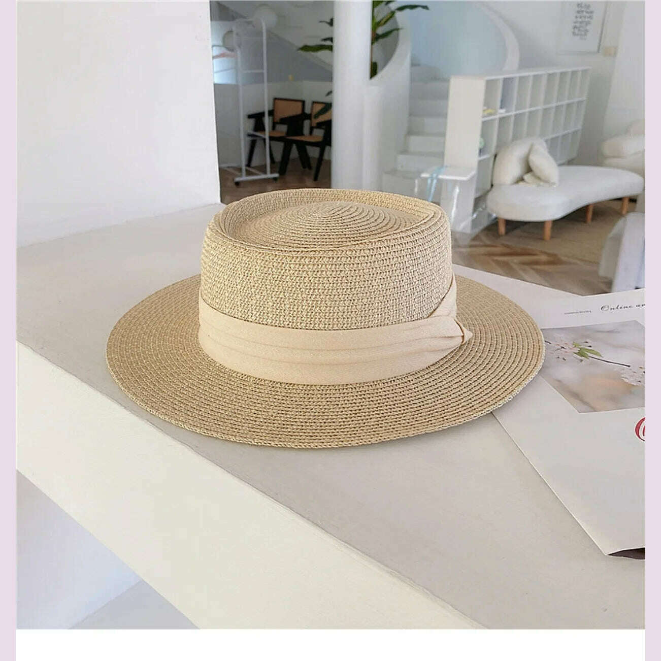Net celebrity sun-shading flat straw hat women summer fedora hat travel on the beach and beach vacation sunscreen hat панама - KIMLUD