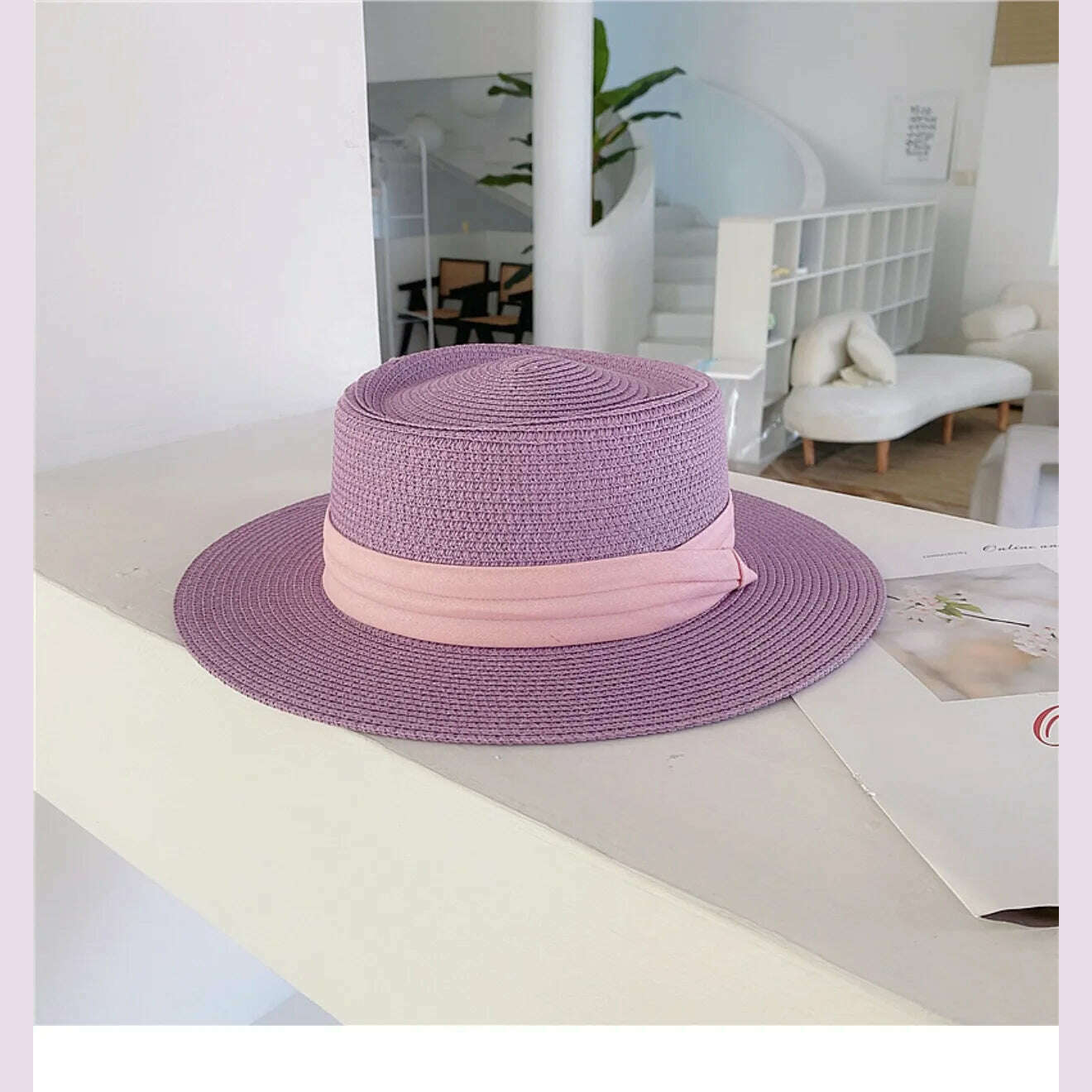 Net celebrity sun-shading flat straw hat women summer fedora hat travel on the beach and beach vacation sunscreen hat панама - KIMLUD