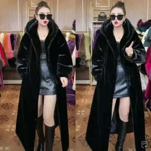 KIMLUD, Net red burst high-end fur coat goddess casual imitation mink coat Haining imitation cross sable winter jacket coat trend, black / M, KIMLUD APPAREL - Womens Clothes