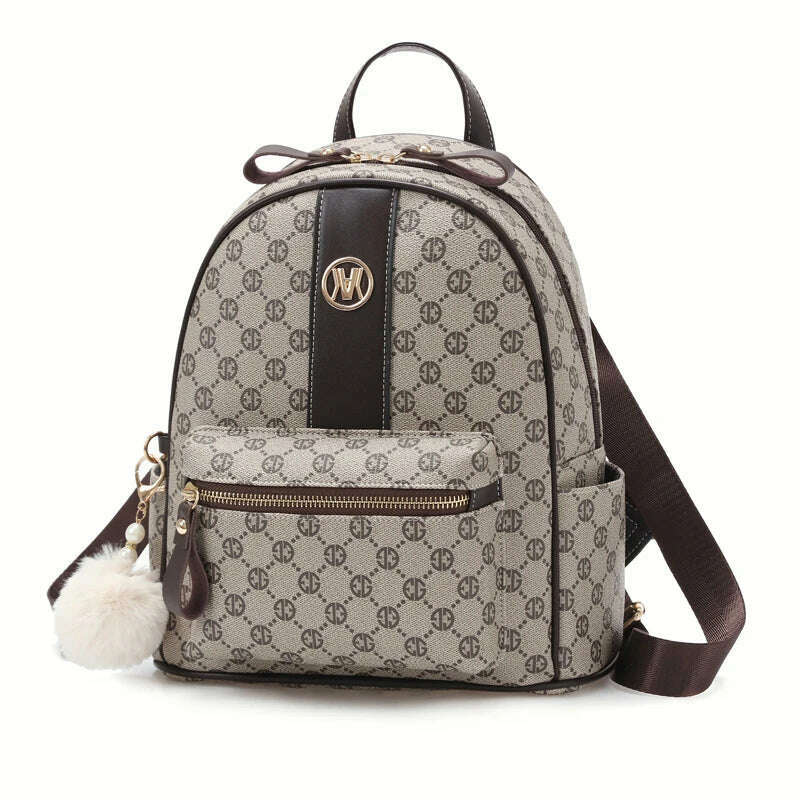 KIMLUD, New 2023 backpack waterproof large capacity leather women's bag fashion women's Korean version, Chocolate, KIMLUD APPAREL - Womens Clothes