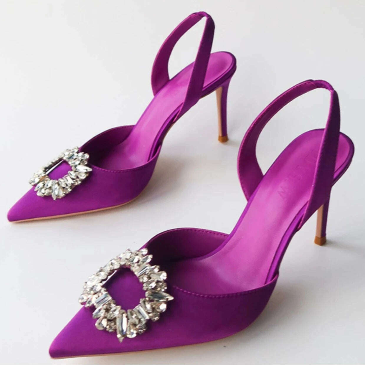 KIMLUD, New 2023 Pointed Rhinestone High Heels In Autumn and Fashionable Women's Middle Heel Sandals In Summer, Purple (9cm) / 35, KIMLUD APPAREL - Womens Clothes