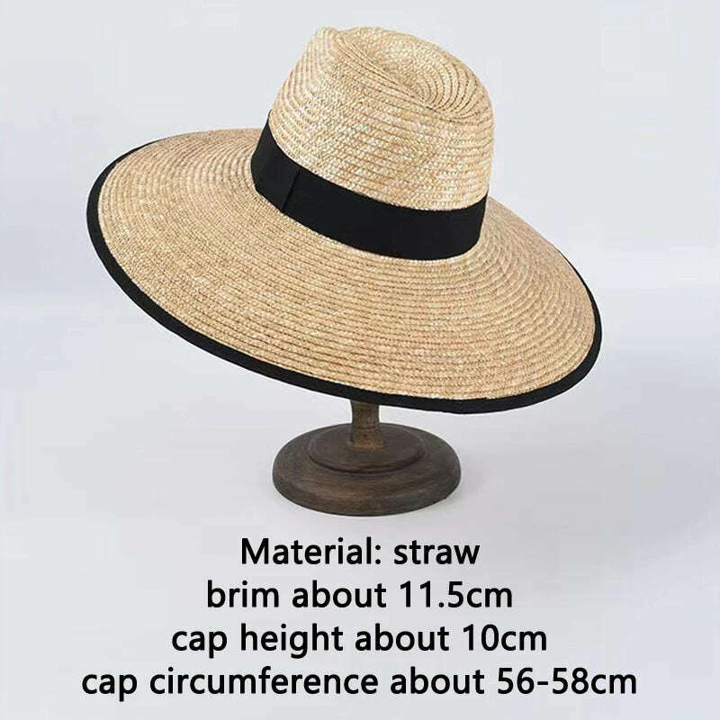 KIMLUD, New 2024 Belt Strap Straw Sun Hat For Women Fashion Vacation Beach UV Hats Summer Wide Brim Travel Panama Hats Outdoor Wholesale, Illustrated Ribbon01, KIMLUD APPAREL - Womens Clothes