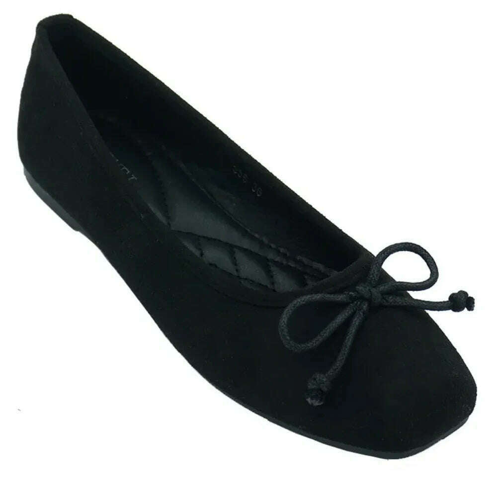 New 2024 Women's Flat Shoes Suede Leather Ladies Loafers Casual Ballerinas Moccasins Driving Shoes Large Size EU 35-42 - KIMLUD