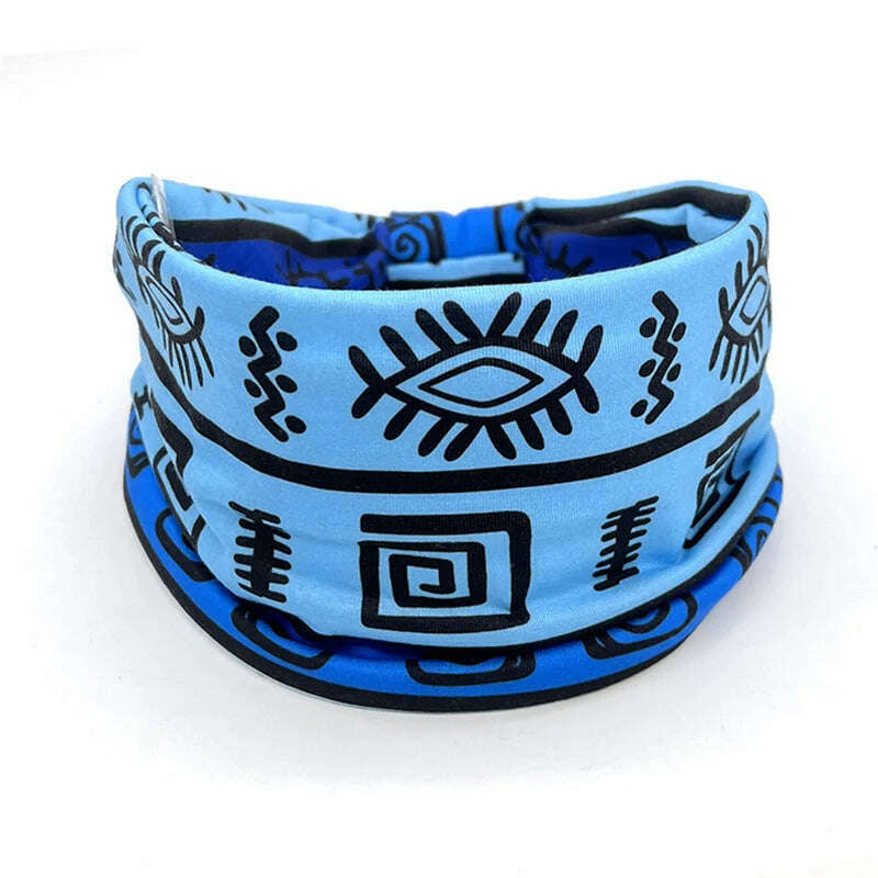 KIMLUD, New African Pattern Print Wide Headband for Women Twist Style Hair Bandanas Head Wrap Elastic Headwear Turban Girls Accessories, 17, KIMLUD APPAREL - Womens Clothes