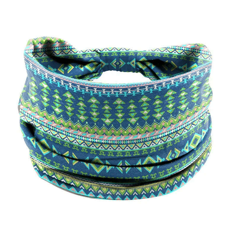 KIMLUD, New African Pattern Print Wide Headband for Women Twist Style Hair Bandanas Head Wrap Elastic Headwear Turban Girls Accessories, 14, KIMLUD APPAREL - Womens Clothes