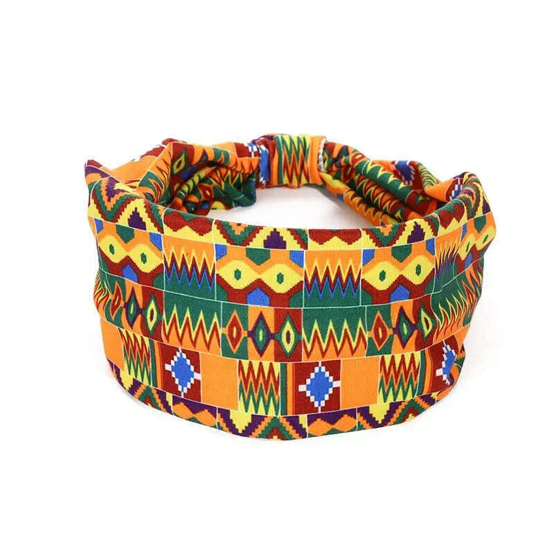 KIMLUD, New African Pattern Print Wide Headband for Women Twist Style Hair Bandanas Head Wrap Elastic Headwear Turban Girls Accessories, 18 1, KIMLUD APPAREL - Womens Clothes