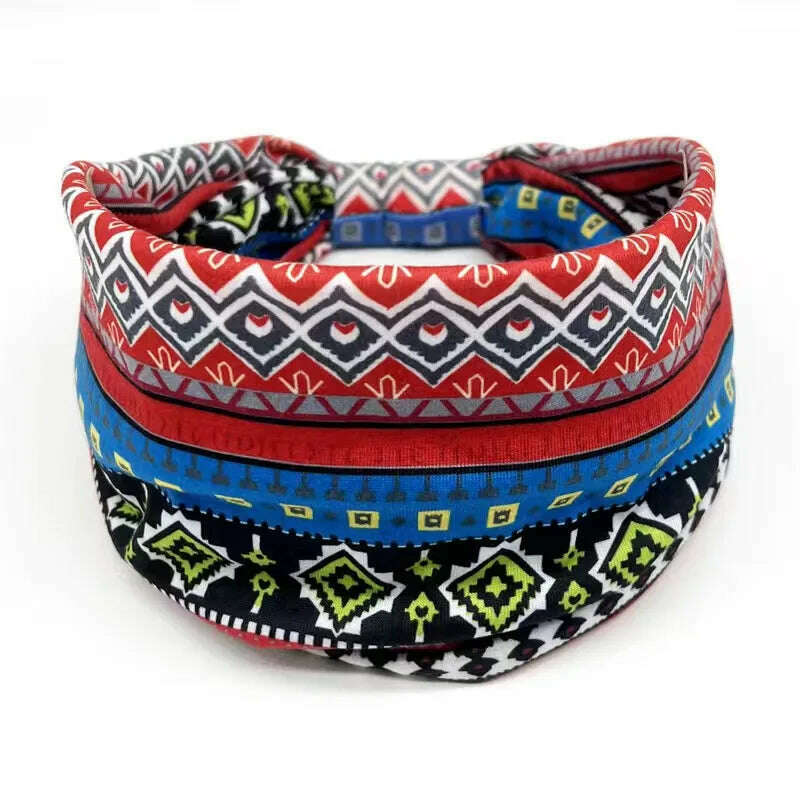 KIMLUD, New African Pattern Print Wide Headband for Women Twist Style Hair Bandanas Head Wrap Elastic Headwear Turban Girls Accessories, 25, KIMLUD APPAREL - Womens Clothes