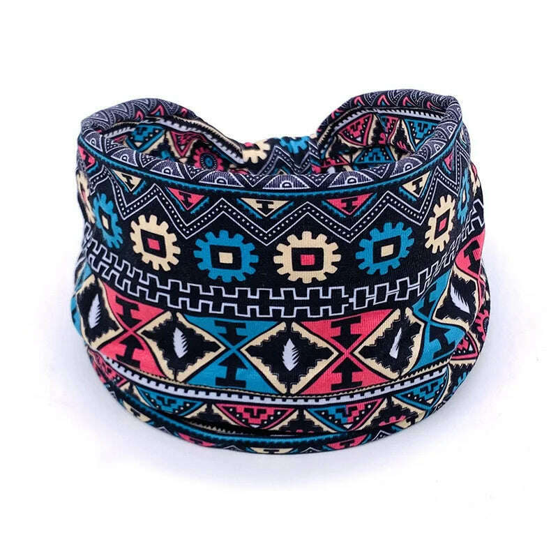 KIMLUD, New African Pattern Print Wide Headband for Women Twist Style Hair Bandanas Head Wrap Elastic Headwear Turban Girls Accessories, 8, KIMLUD APPAREL - Womens Clothes