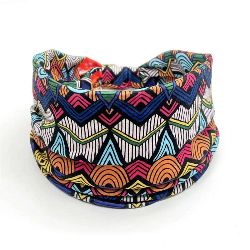 KIMLUD, New African Pattern Print Wide Headband for Women Twist Style Hair Bandanas Head Wrap Elastic Headwear Turban Girls Accessories, 4, KIMLUD APPAREL - Womens Clothes