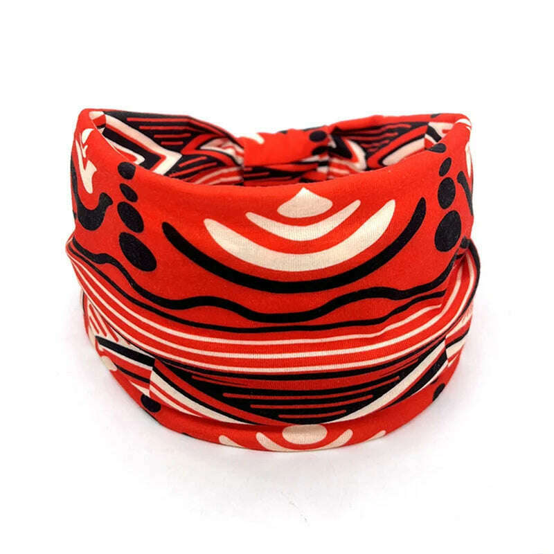 KIMLUD, New African Pattern Print Wide Headband for Women Twist Style Hair Bandanas Head Wrap Elastic Headwear Turban Girls Accessories, 18, KIMLUD APPAREL - Womens Clothes
