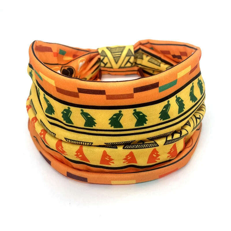 KIMLUD, New African Pattern Print Wide Headband for Women Twist Style Hair Bandanas Head Wrap Elastic Headwear Turban Girls Accessories, 10, KIMLUD APPAREL - Womens Clothes