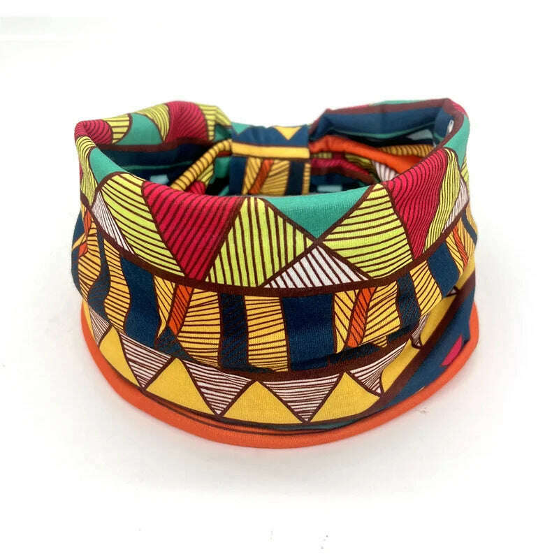 KIMLUD, New African Pattern Print Wide Headband for Women Twist Style Hair Bandanas Head Wrap Elastic Headwear Turban Girls Accessories, 9, KIMLUD APPAREL - Womens Clothes