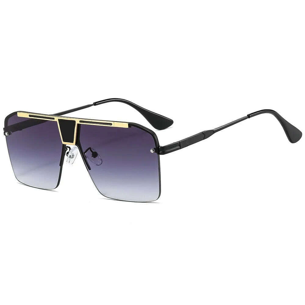 KIMLUD, New Arrival Brand Design Gentleman Sun Glasses With Large Square Frames Stylish With Sophisticated And Tasteful Sunglasses Men, C12BlackGoldGray / CHINA / Other, KIMLUD APPAREL - Womens Clothes