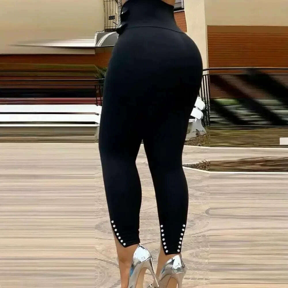 KIMLUD, New Arrival High-Waisted Side Slit Pants European and American E-commerce Fast Selling Amazon Best Seller Small Foot Pants, KIMLUD Womens Clothes