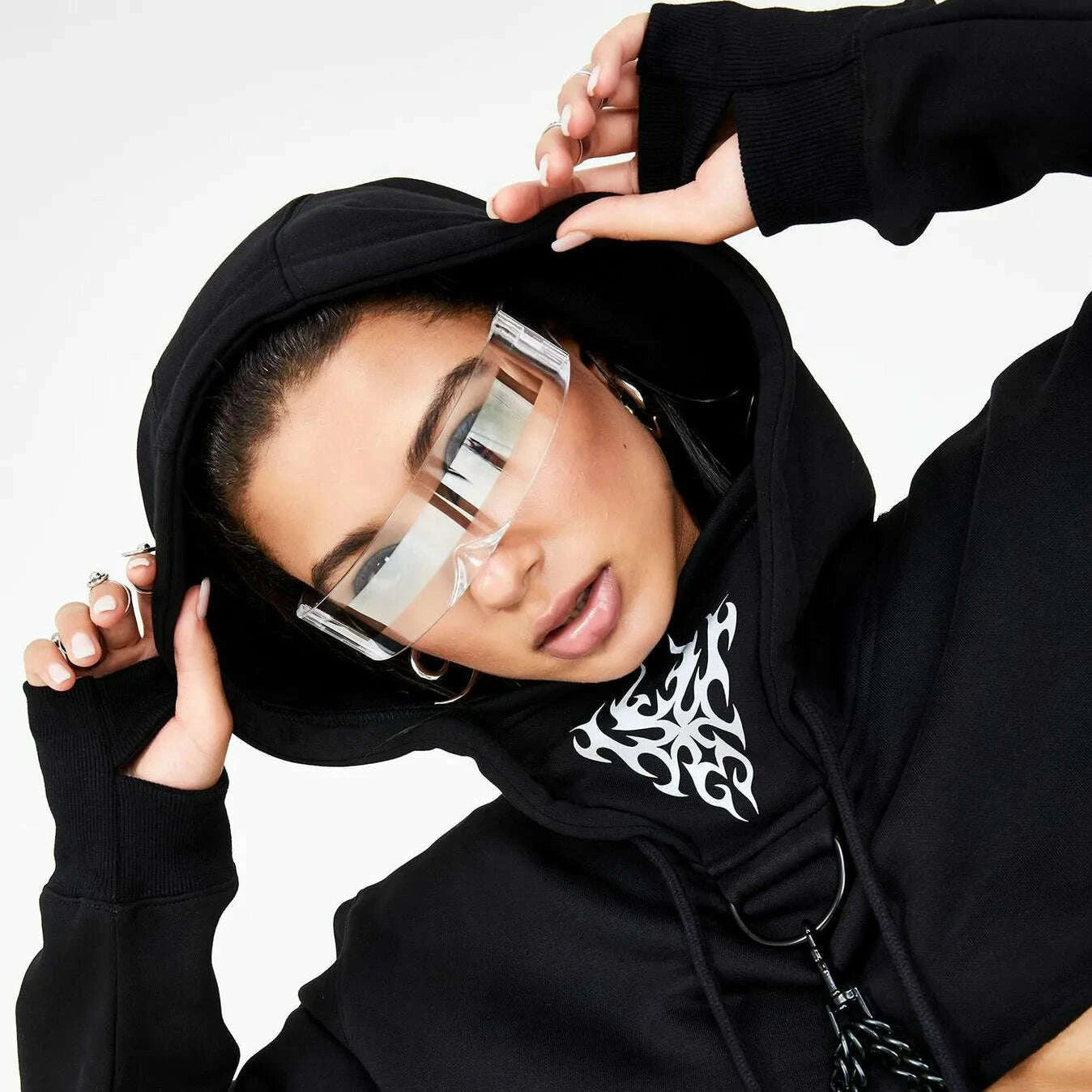 New Arrival Y2k women Sunglasses Laser Eyeglasses technological sense Mirrored Lens Eyewear Glasses integrated Men sun glasses