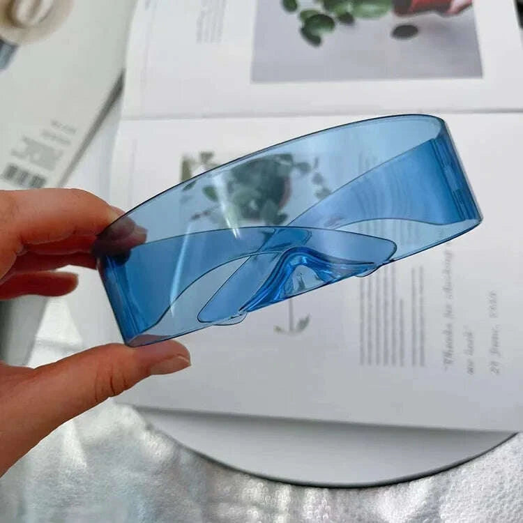 New Arrival Y2k women Sunglasses Laser Eyeglasses technological sense Mirrored Lens Eyewear Glasses integrated Men sun glasses