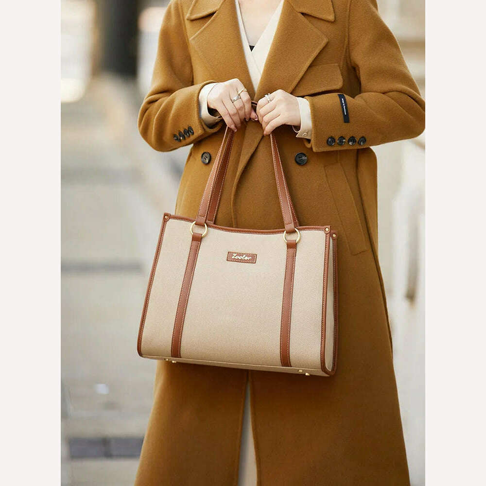 KIMLUD, New Arrived Large Tote ZOOLER Women Shoulder Bags Strong Cloth Shopping Bags Stylish Travel #jh236, Khaki / CHINA, KIMLUD APPAREL - Womens Clothes