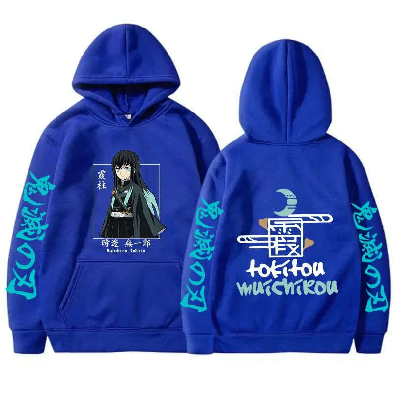 KIMLUD, New Autumn Funny Japan Anime Demon Slayer Men Hoodies Plus Size Sweatshirt Harajuku Muichiro Tokito Printed Hooded Girl Pullover, Blue / 4XL, KIMLUD APPAREL - Womens Clothes