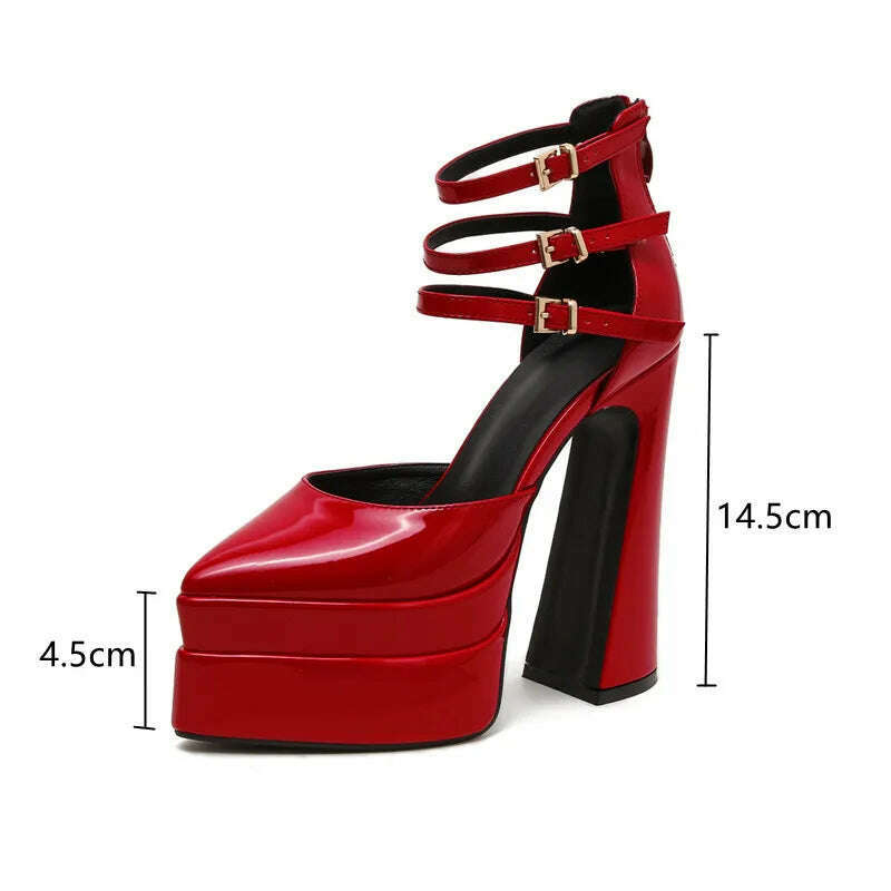 KIMLUD, New brand Women Sandals Fashion Summer Shoes Sexy Ankle Strap Platform Wedges High heels Gladiator Sandals Female Chunky Shoes, KIMLUD Womens Clothes