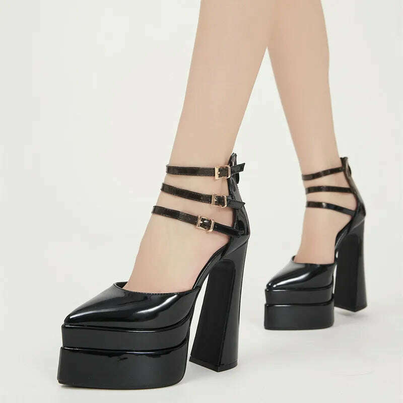New brand Women Sandals Fashion Summer Shoes Sexy Ankle Strap Platform Wedges High heels Gladiator Sandals Female Chunky Shoes - KIMLUD