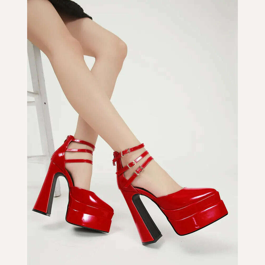 New brand Women Sandals Fashion Summer Shoes Sexy Ankle Strap Platform Wedges High heels Gladiator Sandals Female Chunky Shoes - KIMLUD