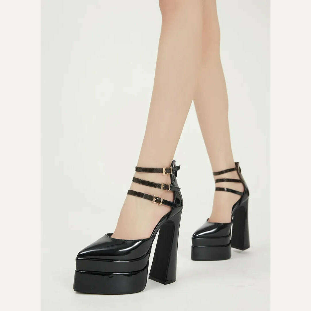 New brand Women Sandals Fashion Summer Shoes Sexy Ankle Strap Platform Wedges High heels Gladiator Sandals Female Chunky Shoes - KIMLUD