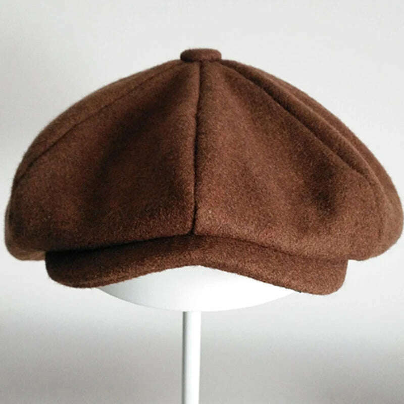 KIMLUD, New Brand Wool Newsboy Caps Men Flat Caps Women Coffee British Gatsby Cap Autumn Winter Wool Hats Berets BLM67, KIMLUD Womens Clothes