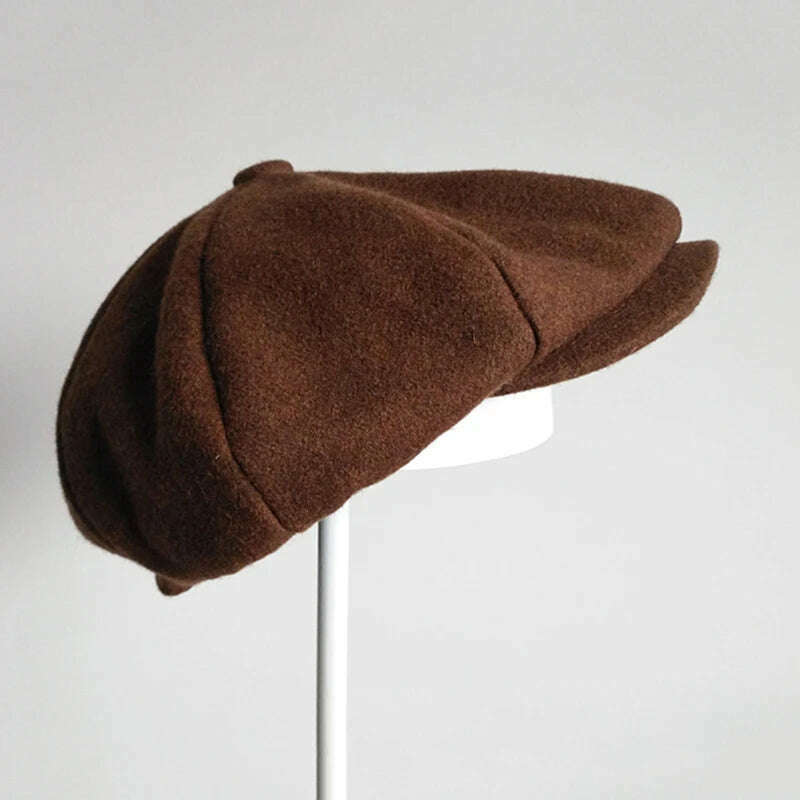KIMLUD, New Brand Wool Newsboy Caps Men Flat Caps Women Coffee British Gatsby Cap Autumn Winter Wool Hats Berets BLM67, KIMLUD Womens Clothes